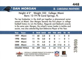 2001 Fleer Tradition Glossy - Rookie Stickers #448 Dan Morgan Back