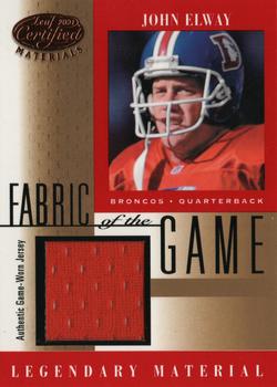 2001 Leaf Certified Materials - Fabric of the Game Bronze #FG-21 John Elway Front