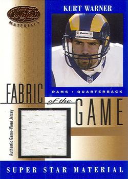 2001 Leaf Certified Materials - Fabric of the Game Bronze #FG-58 Kurt Warner Front