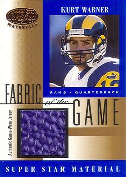 2001 Leaf Certified Materials - Fabric of the Game Bronze #FG-59 Kurt Warner Front