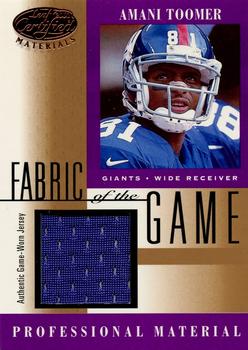 2001 Leaf Certified Materials - Fabric of the Game Bronze #FG-112 Amani Toomer Front