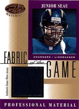 2001 Leaf Certified Materials - Fabric of the Game Bronze #FG-128 Junior Seau Front