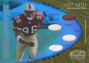 2001 Leaf Certified Materials - Mirror Gold #143 Andre Carter Front
