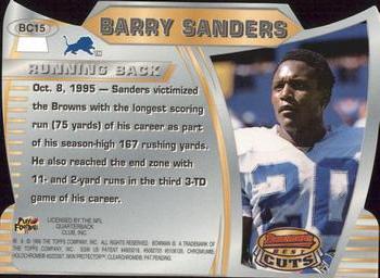 1996 Bowman's Best - Best Cuts #BC15 Barry Sanders Back