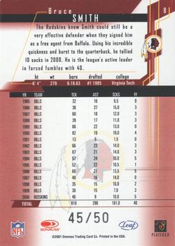 2001 Leaf Rookies & Stars - Longevity #8 Bruce Smith Back