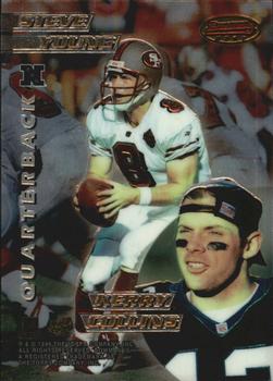 1996 Bowman's Best - Mirror Images #1 Steve Young / Kerry Collins / Dan Marino / Mark Brunell Front