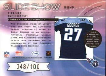 2001 Leaf Rookies & Stars - Slideshow #SS-9 Eddie George Back