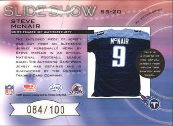 2001 Leaf Rookies & Stars - Slideshow #SS-20 Steve McNair Back