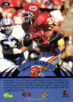 1996 Classic NFL Experience #49 Marcus Allen Back