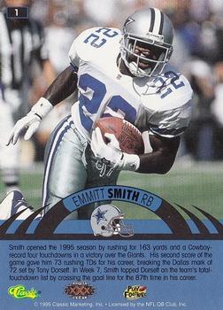 1996 Classic NFL Experience #1 Emmitt Smith Back
