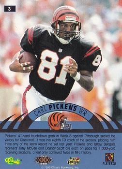 1996 Classic NFL Experience #3 Carl Pickens Back