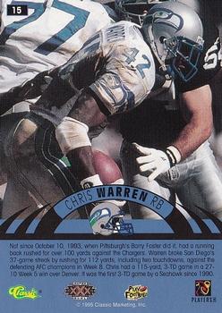 1996 Classic NFL Experience #15 Chris Warren Back
