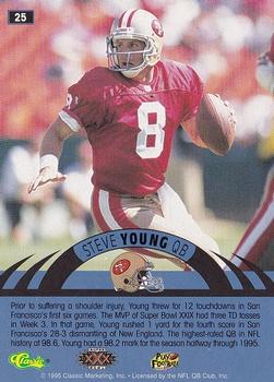 1996 Classic NFL Experience #25 Steve Young Back