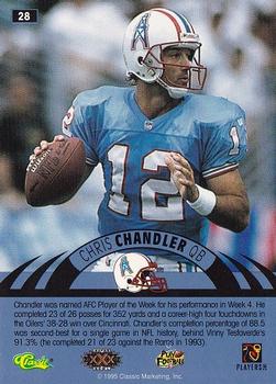 1996 Classic NFL Experience #28 Chris Chandler Back