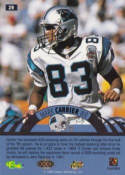 1996 Classic NFL Experience #29 Mark Carrier Back