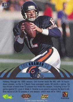 1996 Classic NFL Experience #31 Erik Kramer Back