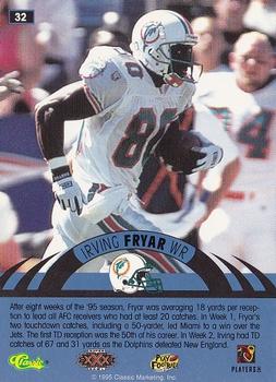 1996 Classic NFL Experience #32 Irving Fryar Back