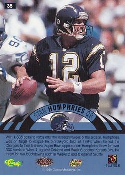 1996 Classic NFL Experience #35 Stan Humphries Back