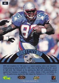 1996 Classic NFL Experience #40 Ben Coates Back
