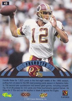 1996 Classic NFL Experience #43 Gus Frerotte Back