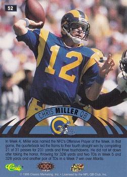 1996 Classic NFL Experience #52 Chris Miller Back