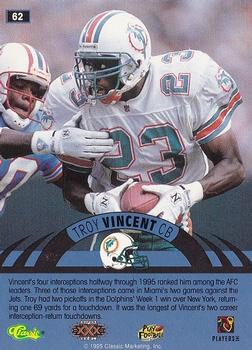 1996 Classic NFL Experience #62 Troy Vincent Back