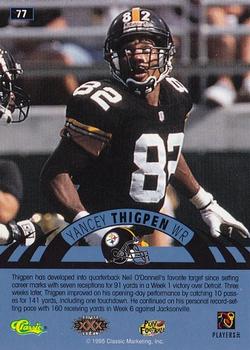 1996 Classic NFL Experience #77 Yancey Thigpen Back