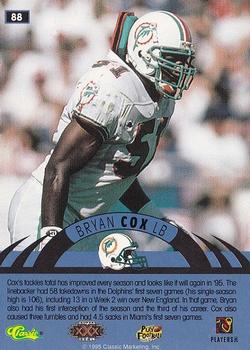 1996 Classic NFL Experience #88 Bryan Cox Back