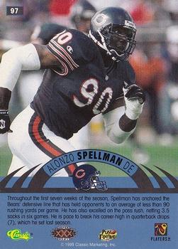 1996 Classic NFL Experience #97 Alonzo Spellman Back