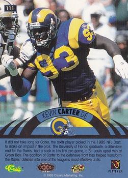 1996 Classic NFL Experience #111 Kevin Carter Back
