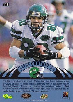 1996 Classic NFL Experience #118 Wayne Chrebet Back
