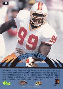 1996 Classic NFL Experience #119 Warren Sapp Back