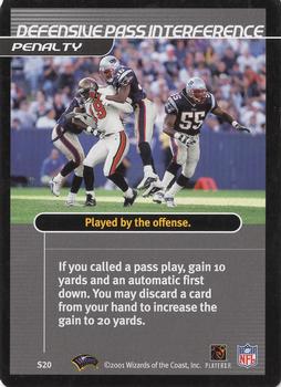 2001 NFL Showdown 1st Edition - Strategy #S20 Defensive Pass Interference Front