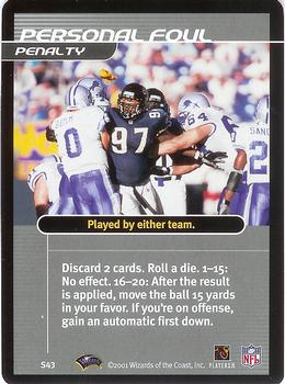 2001 NFL Showdown 1st Edition - Strategy #S43 Personal Foul Front