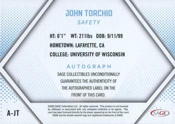 2023 SAGE HIT - Autographs Silver (High Series) #A-JT John Torchio Back