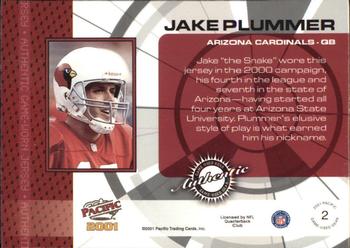 2001 Pacific - Game Gear #2 Jake Plummer Back