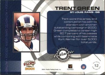 2001 Pacific - Game Gear #12 Trent Green Back