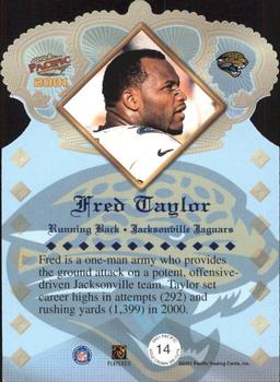 2001 Pacific - Gold Crown Die Cuts #14 Fred Taylor Back