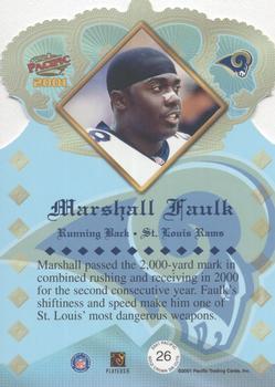 2001 Pacific - Gold Crown Die Cuts #26 Marshall Faulk Back