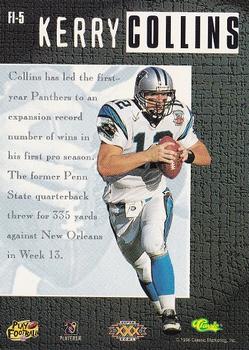 1996 Classic NFL Experience - Class of 1995 #FI-5 Kerry Collins Back