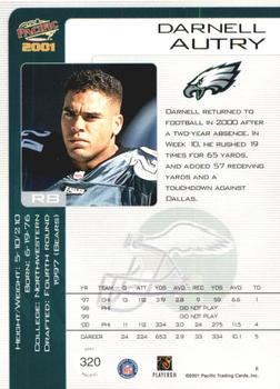 2001 Pacific - Hobby LTD #320 Darnell Autry Back