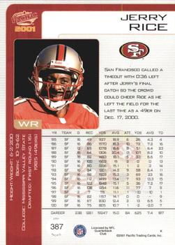 2001 Pacific - Hobby LTD #387 Jerry Rice Back