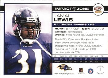 2001 Pacific - Impact Zone #1 Jamal Lewis Back