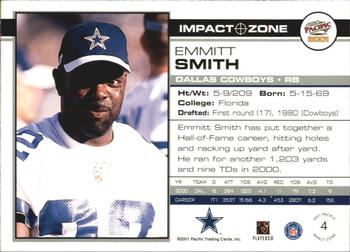 2001 Pacific - Impact Zone #4 Emmitt Smith Back