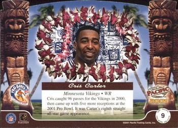 2001 Pacific - Pro Bowl Die Cuts #9 Cris Carter Back