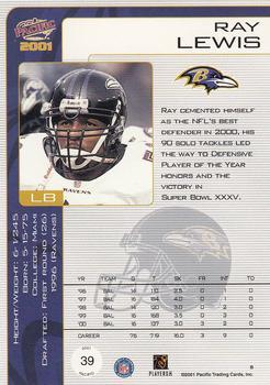 2001 Pacific - Retail LTD #39 Ray Lewis Back
