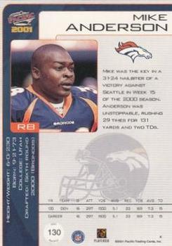 2001 Pacific - Retail LTD #130 Mike Anderson Back
