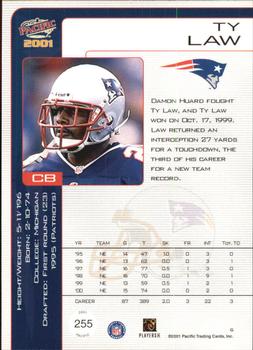 2001 Pacific - Retail LTD #255 Ty Law Back