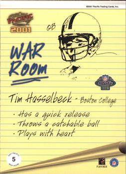 2001 Pacific - War Room #5 Tim Hasselbeck Back