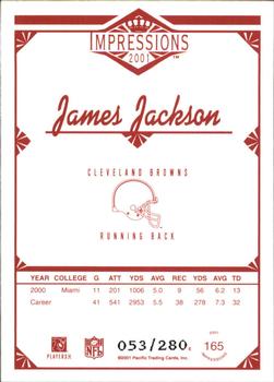 2001 Pacific Canvas Impressions - Hobby Red Backs #165 James Jackson Back